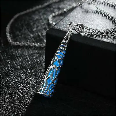 Fluorescent Stone Necklace, Sweater Chain, Teardrop Design