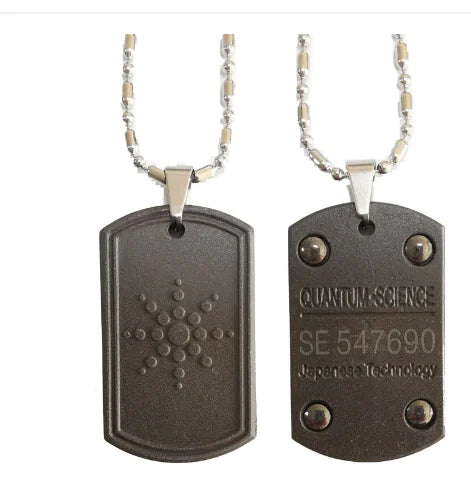 Black Round Energy Stone Pendant Necklace for Men