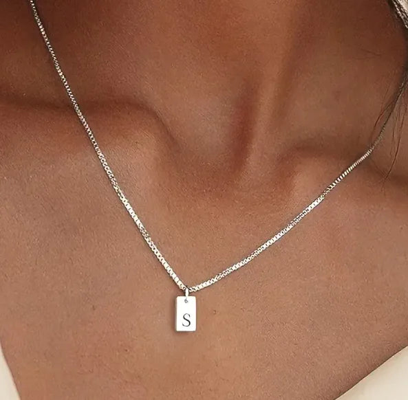 Alphabetical Titanium Steel Women's Chain Pendant Necklace