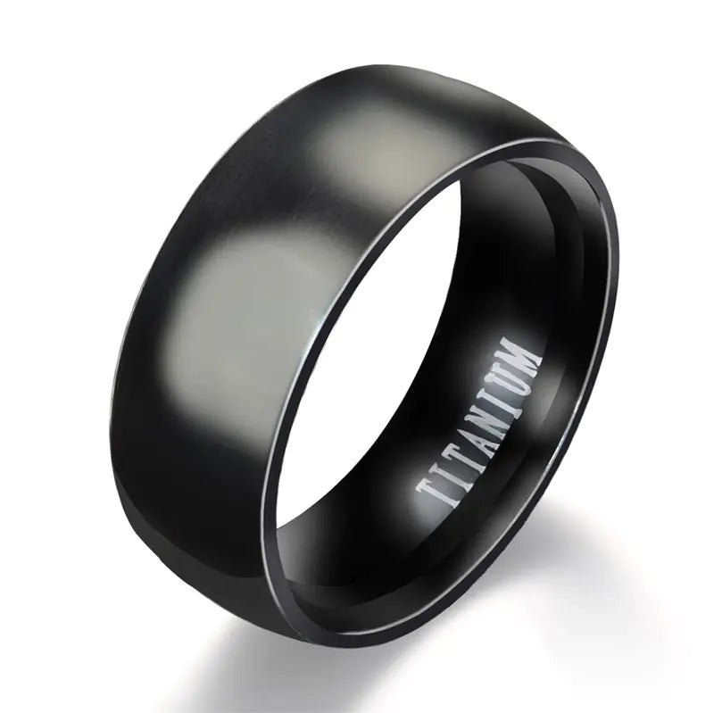 Classic Black Titanium Ring for Men