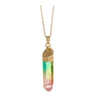 Natural Stone Crystal Irregular Colorful Pendant Necklace