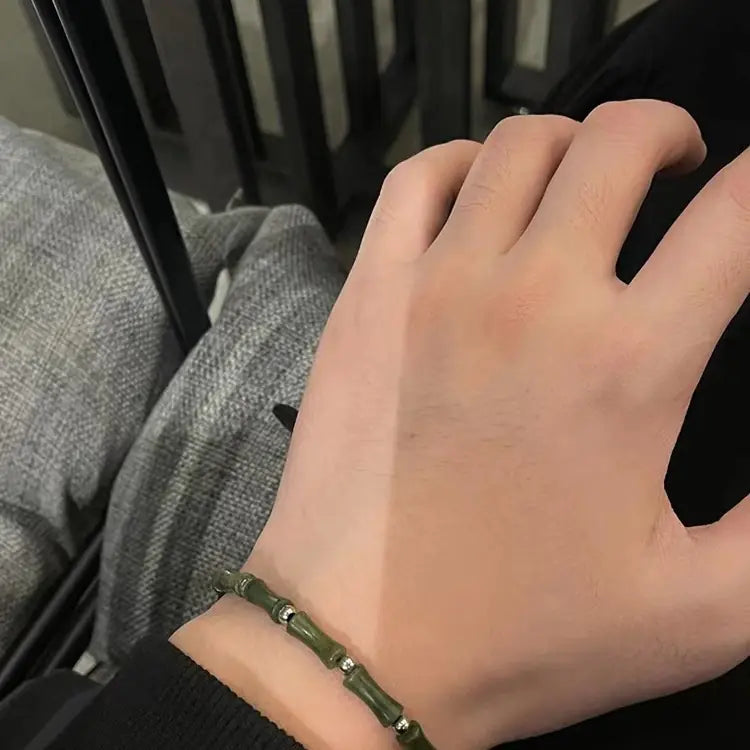 Jade Bamboo Beaded Bracelet for Men