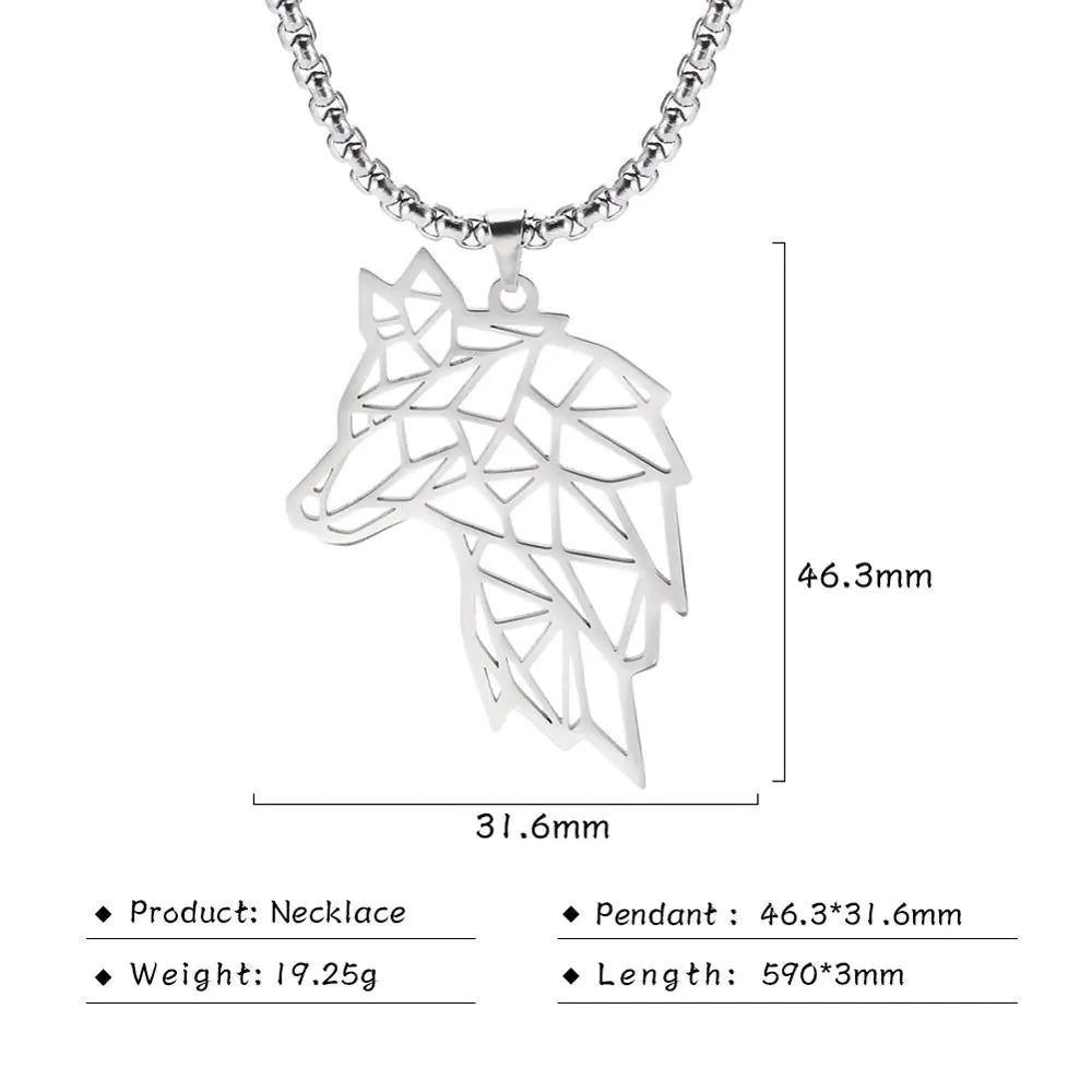 Hip-Hop Men's Necklace with Anime Wolf Model