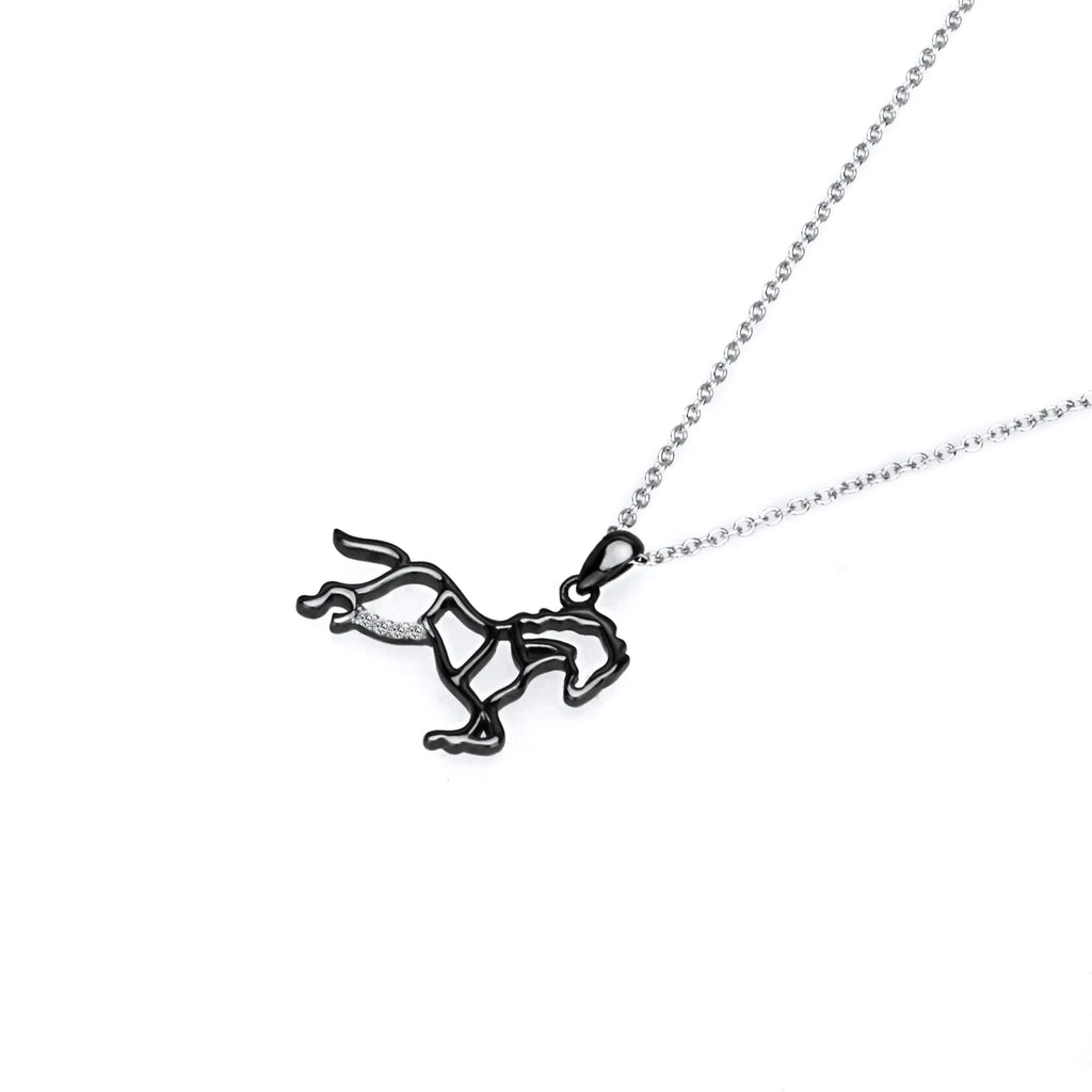 Women's Necklace with Horse Pendant in 925 Silver