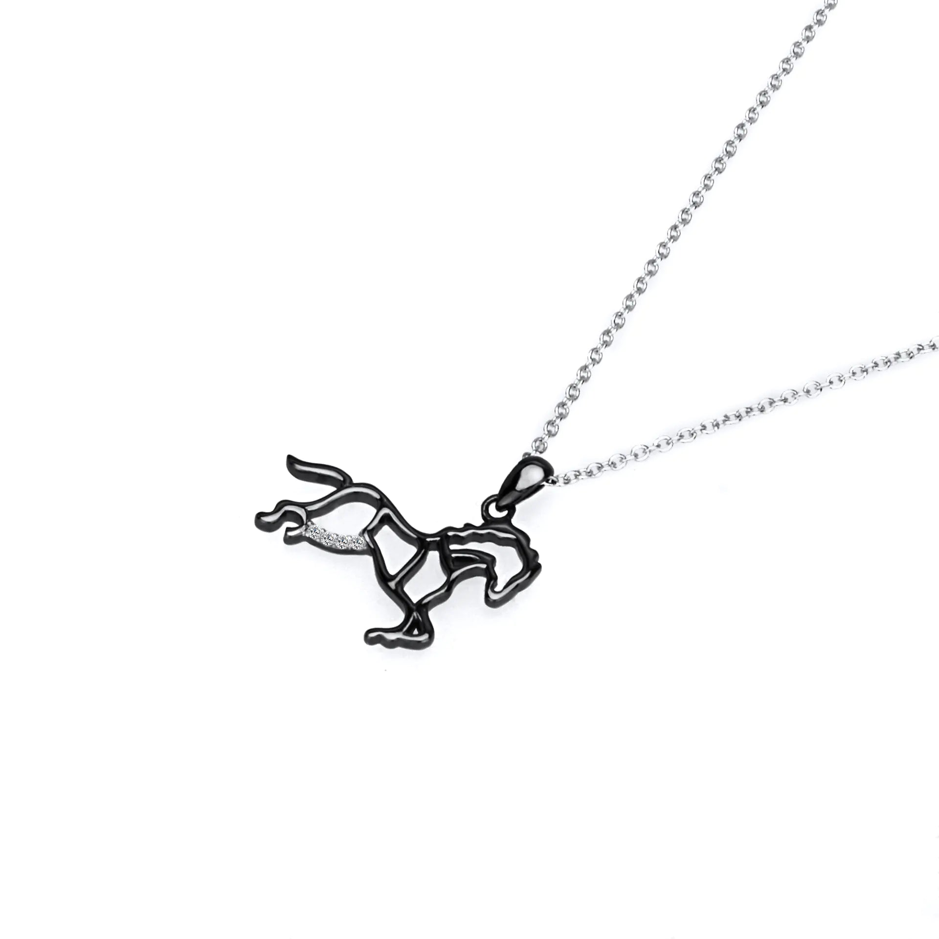 Women's Necklace with Horse Pendant in 925 Silver