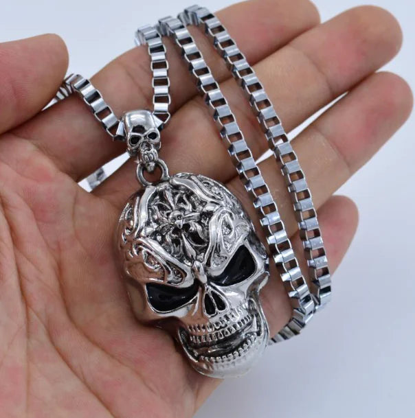 Men's Skull Charm Link Chain Pendant