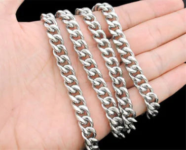 Men's Titanium Steel Round Link Chain