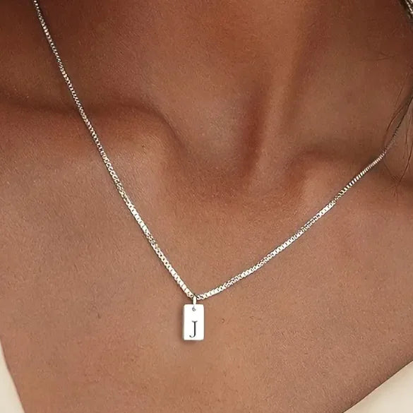 Alphabetical Titanium Steel Women's Chain Pendant Necklace
