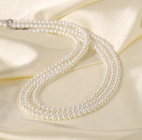 Men's Modern Pearl Beaded Chain Necklace