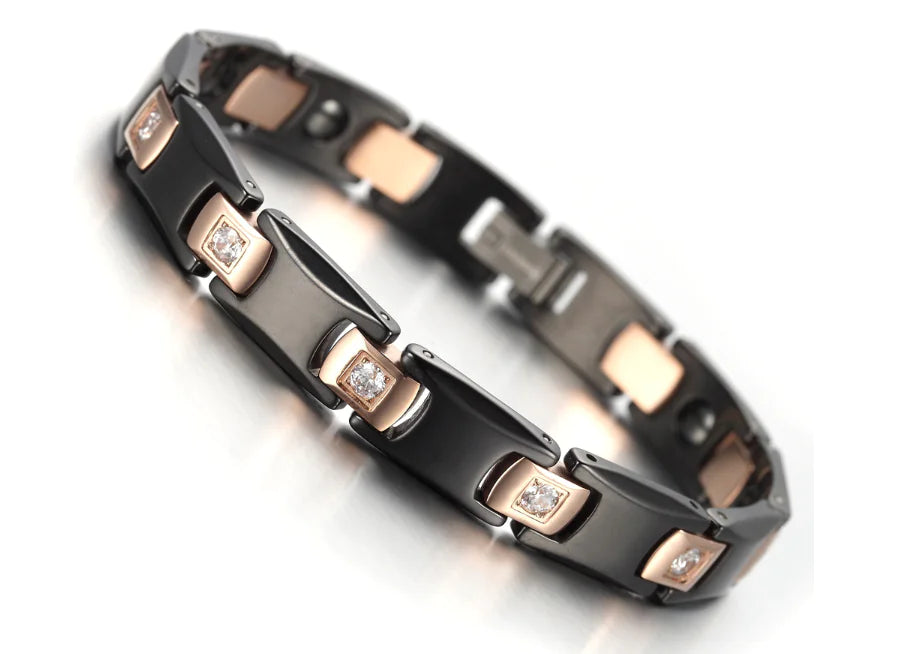 Titanium Steel and Tungsten Link Chain Bracelet