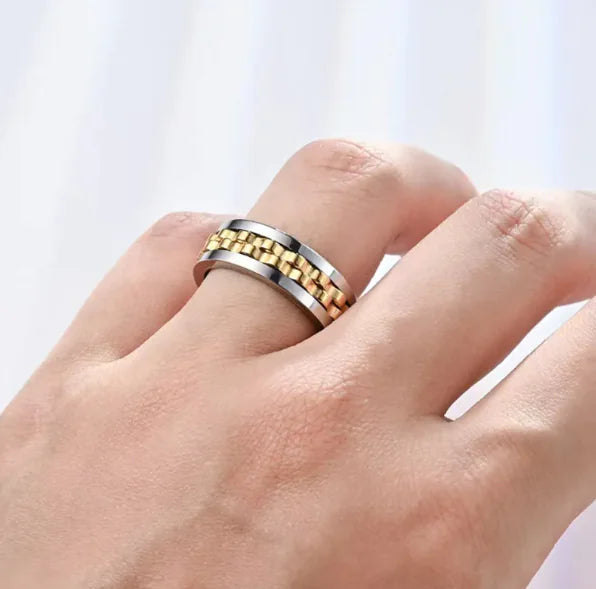 Titanium Spinner Fidget Ring for Men