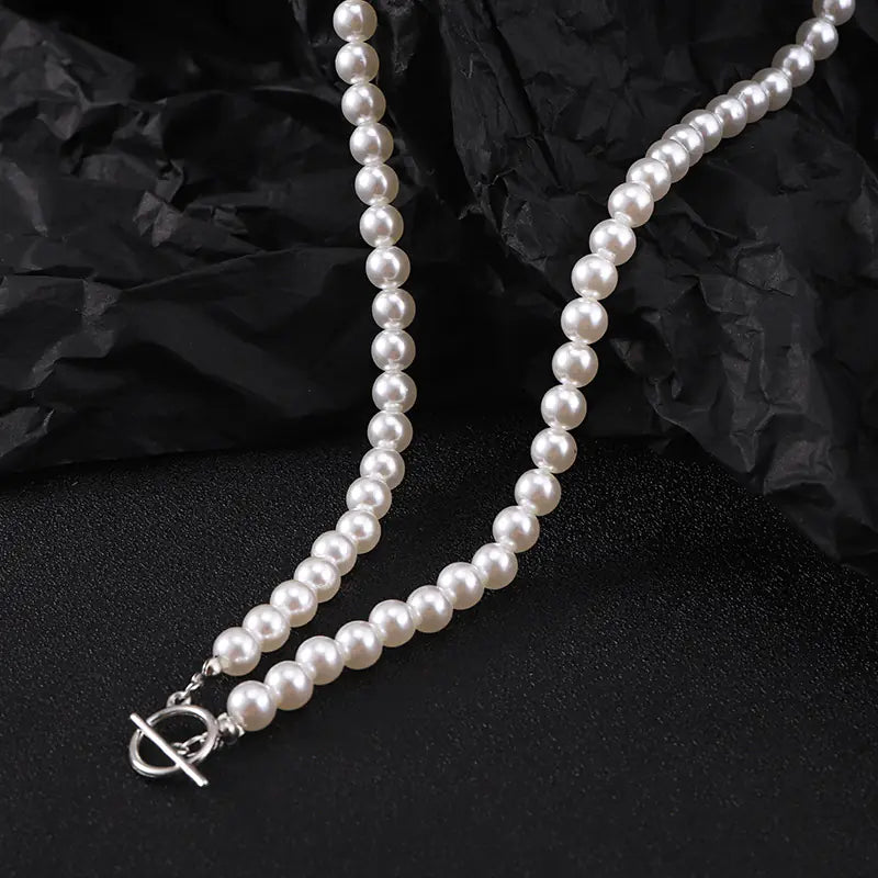 Handmade Imitation Pearl Men's Necklace