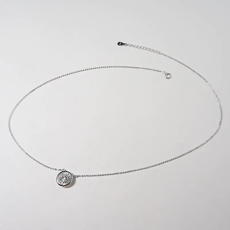 Zircon Necklace, Circle Necklace, Choker Necklace