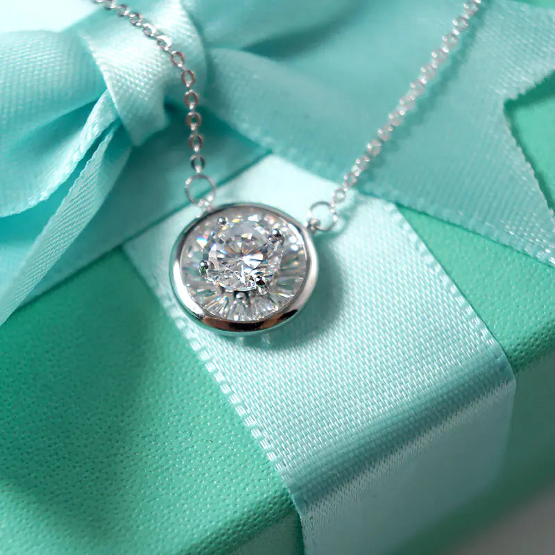 Zircon Necklace, Circle Necklace, Choker Necklace