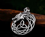 Celtic Knot Pendant, Viking Dragon Men's Necklace