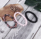 Natural Amber Stone Beaded Bracelet (3pc Set)