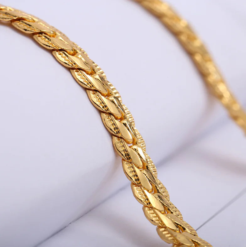 18K Gold Men's Link Chain Necklace