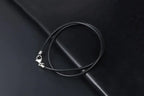 Men's Minimalist Black Woven Linen Wax Rope Necklace