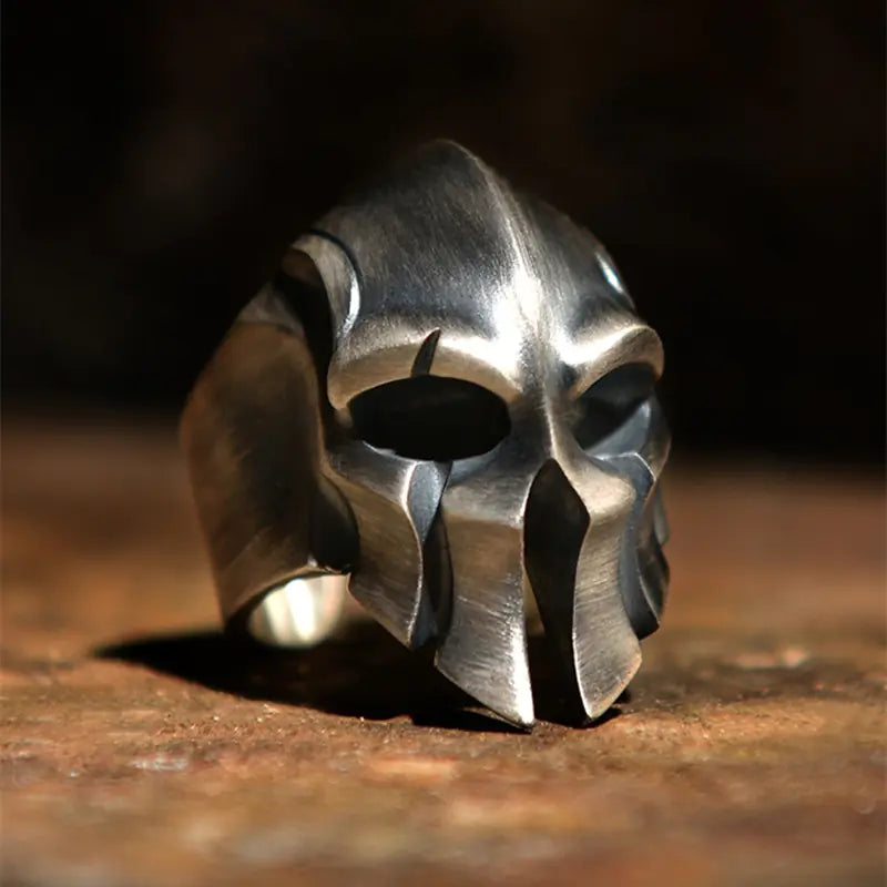 Spartan Skull Ring for Men - Vintage Handmade Jewelry