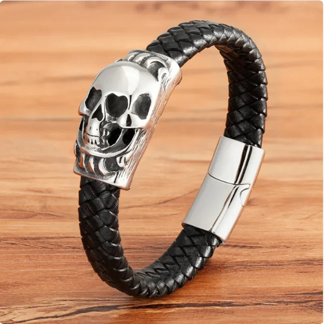 Animal Magnetic Buckle Leather Men's Bracelet