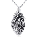 Women's Necklace with Heart Pendant in 925 Sterling Silver