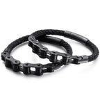 Stainless Steel Leather Rope Chain Bracelet for Men