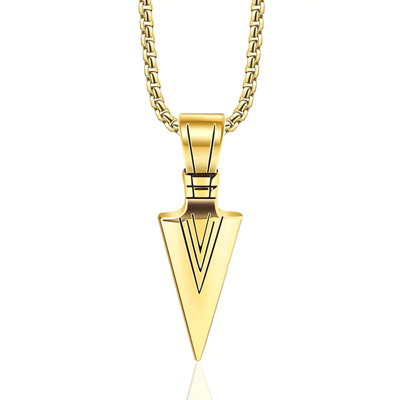 Men's Arrow Titanium Steel Necklace with Stainless Pendant