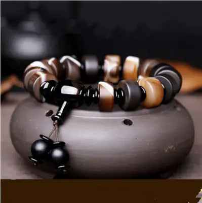 Natural Agate Vintage Ethnic Beaded Men's Bracelet