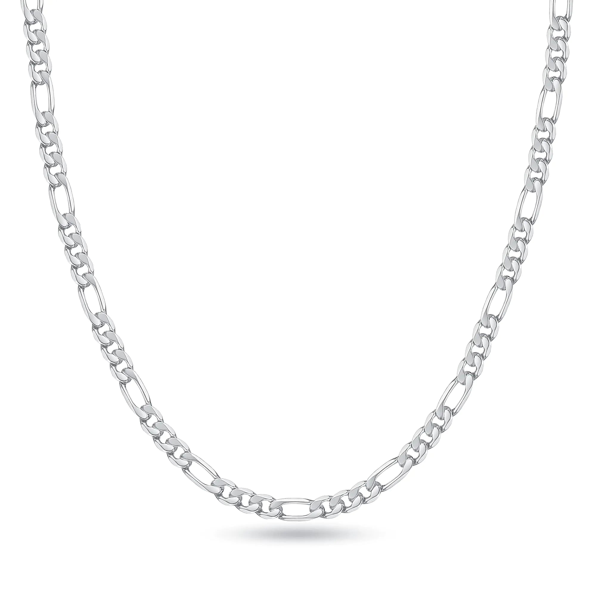 Sterling Silver Figaro Chain Necklace for Men