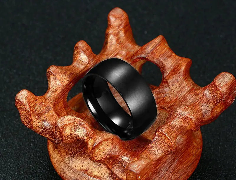 Classic Black Titanium Ring for Men