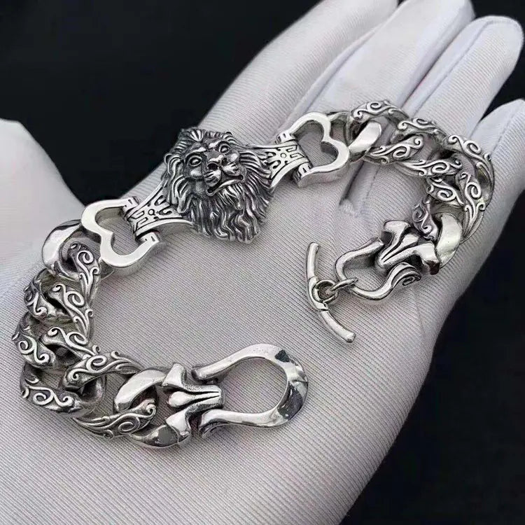 Aggressive Men's Bracelet with Thai Silver Design