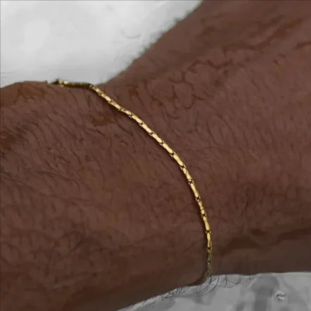 18K Gold and Platinum Minimal Men's Bracelet