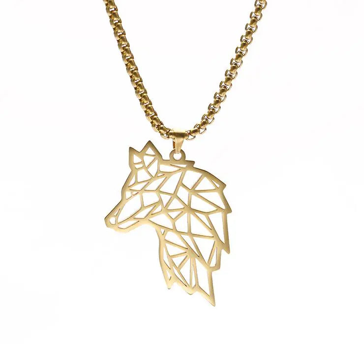 Hip-Hop Men's Necklace with Anime Wolf Model