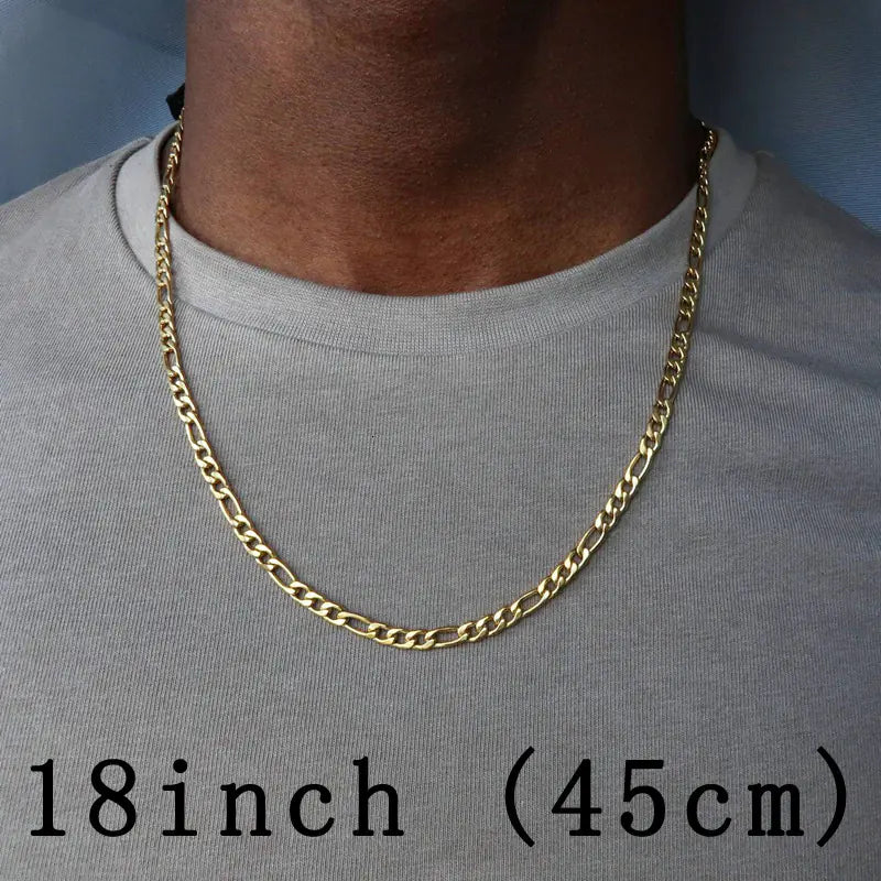 Men's Alloy Chain Necklace in Trendy Gold