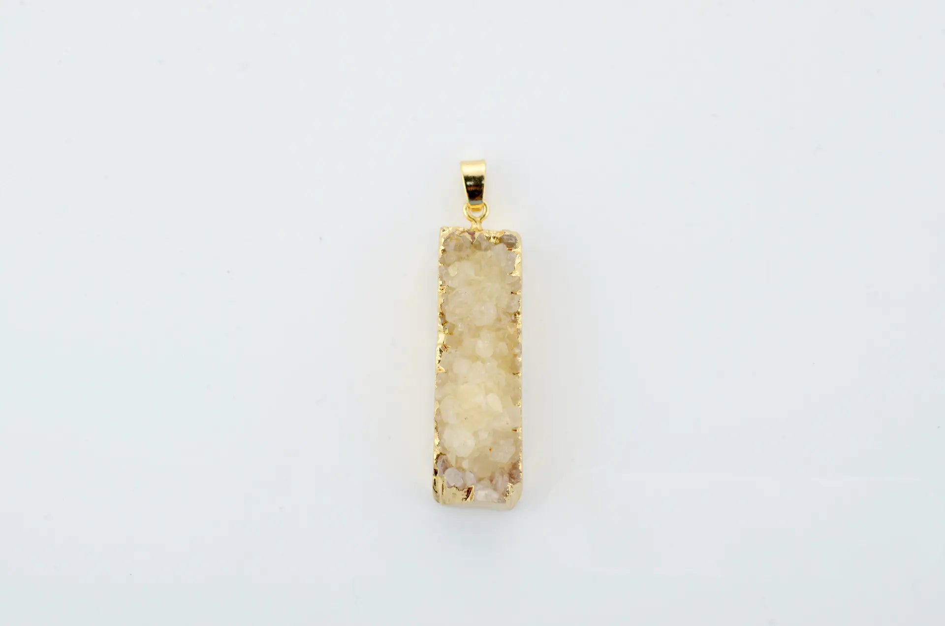 Natural Stone Pendant Rectangular Cluster Necklace