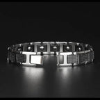 Tungsten Steel Black Magnetic Link Chain Bracelet