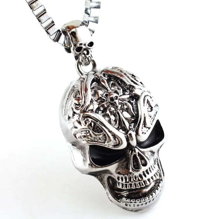 3D Skull Pendant Box Chain Men's Pendant