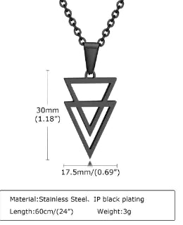 Men's Black Edition Triangle Pendant Necklace