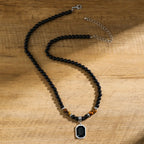 Men's Hip Hop Tiger Stone Beaded Necklace