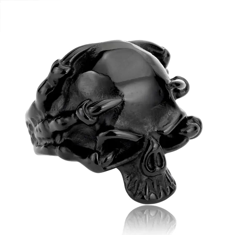 Titanium Steel Skull Ring for Men - Punk Style Jewelry