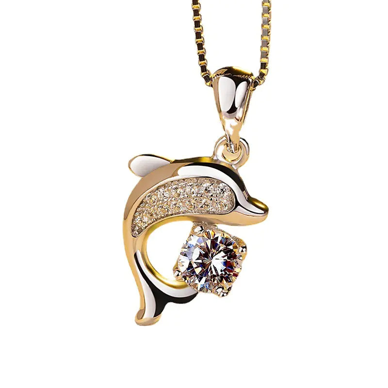 Women's Silver-Plated Dolphin Pendant Necklace