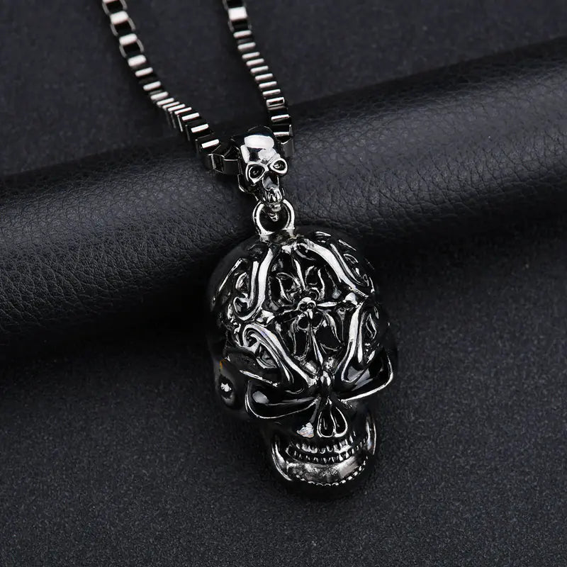 Men's Skull Charm Link Chain Pendant