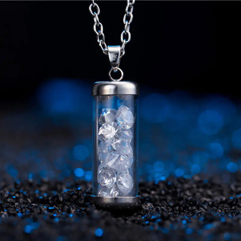 Vintage Style Natural Stone Bottle Necklace Pendant