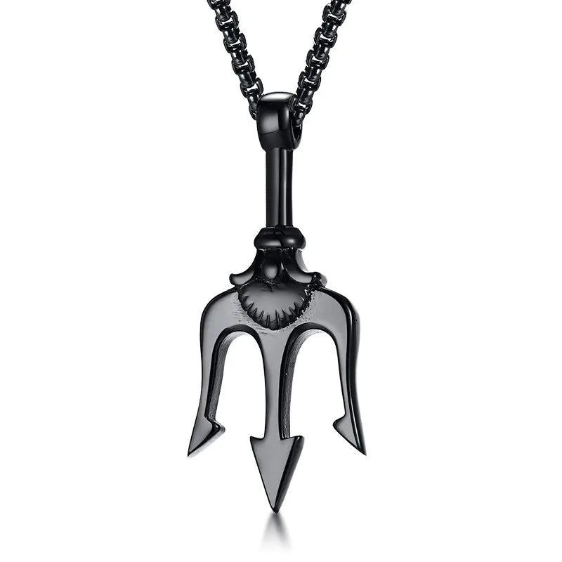 Men's Triton Pendant Necklace in Titanium Steel