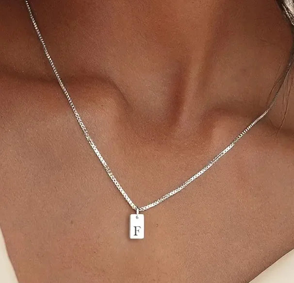 Alphabetical Titanium Steel Women's Chain Pendant Necklace