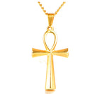 Titanium Steel Egyptian Cross Men's Necklace Pendant