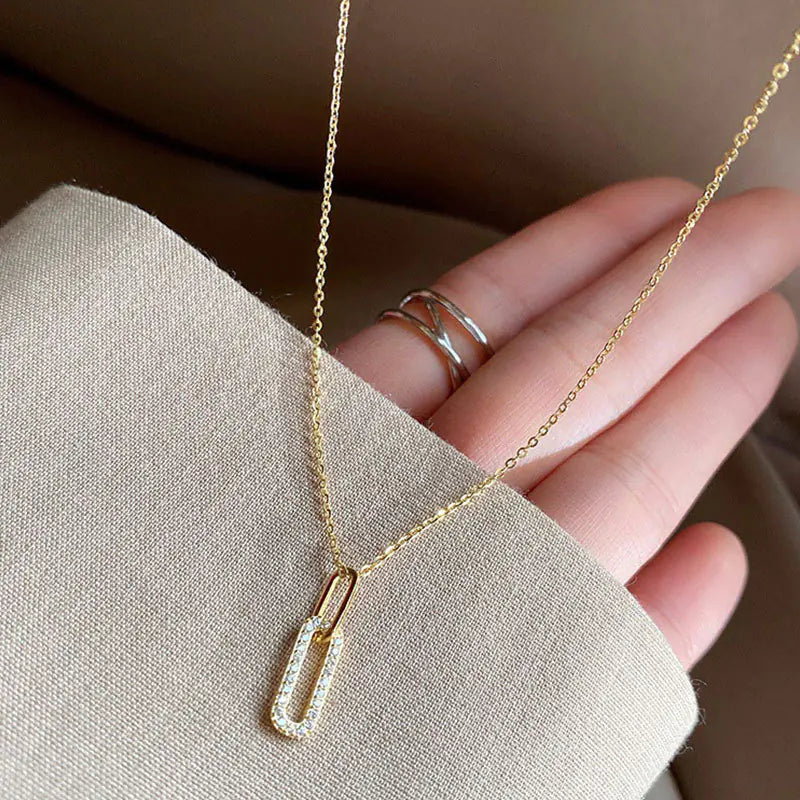 14K Gold Elegant S925 Sterling Silver Women's Necklace