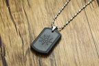 Black Round Energy Stone Pendant Necklace for Men
