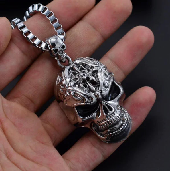 Men's Skull Charm Link Chain Pendant