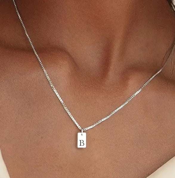 Alphabetical Titanium Steel Women's Chain Pendant Necklace